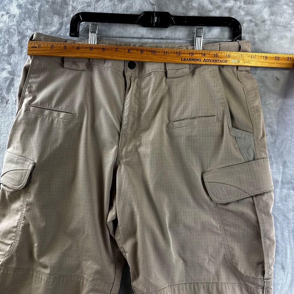 5.11 Tactical Pants Mens 36x32 Khaki Ripstop Cargo Multi-Pocket Work (1701) - Picture 7 of 11